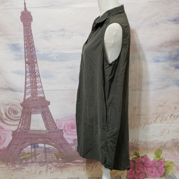 St John's Bay Sleeveless Dark Green Shirt Dress Sz XL - Picture 5 of 7